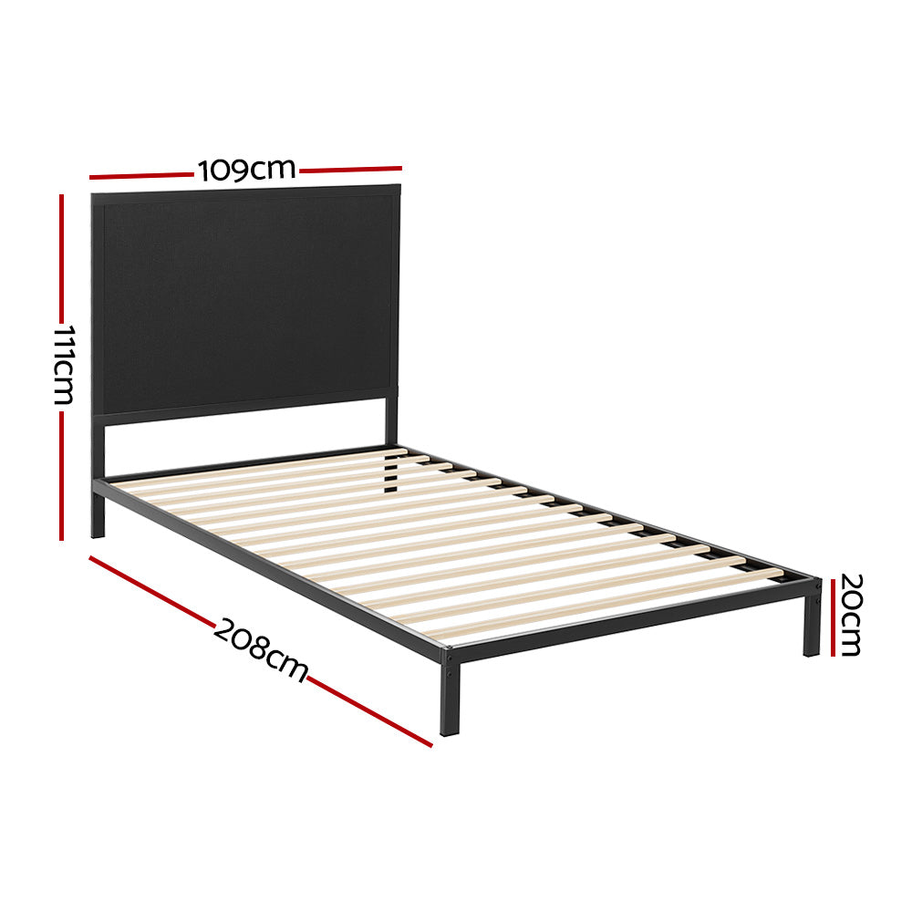 Arcane Panel Bed Head – Black – King Single