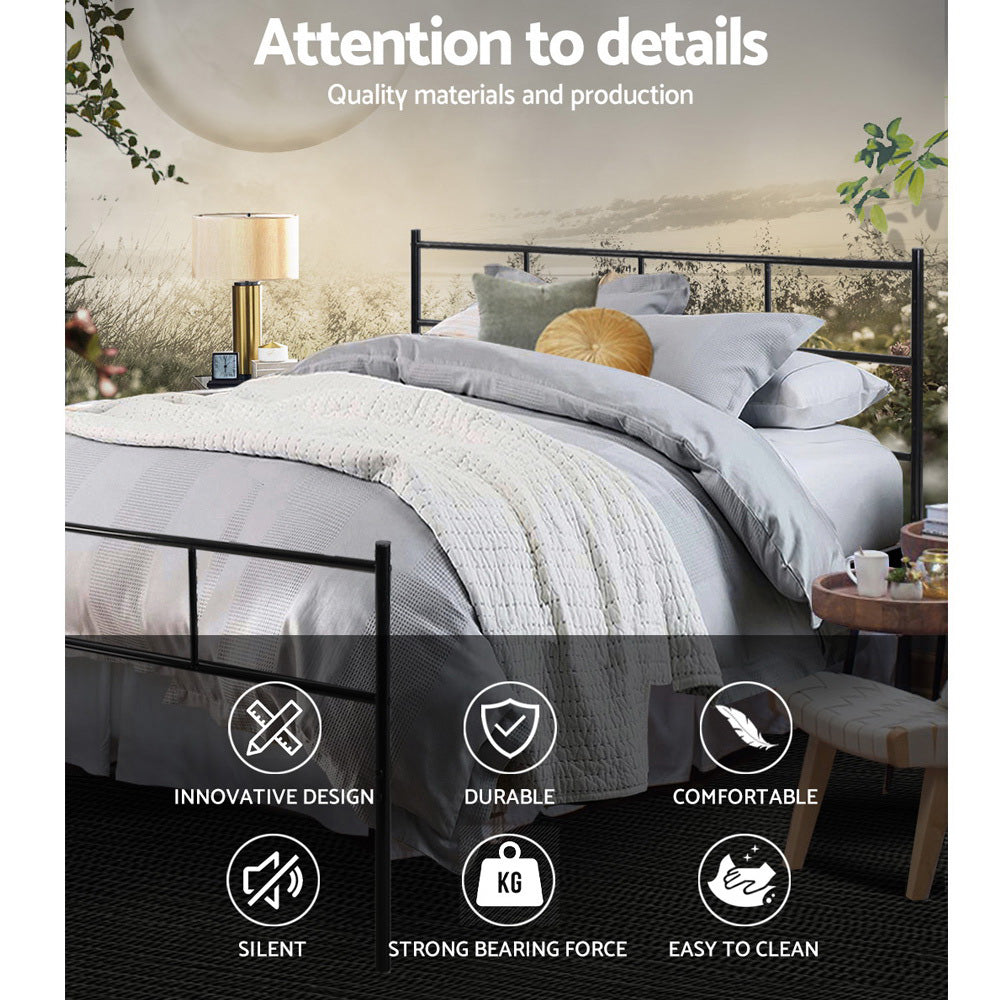 Alderon Metal Bed Frame – Black – Double