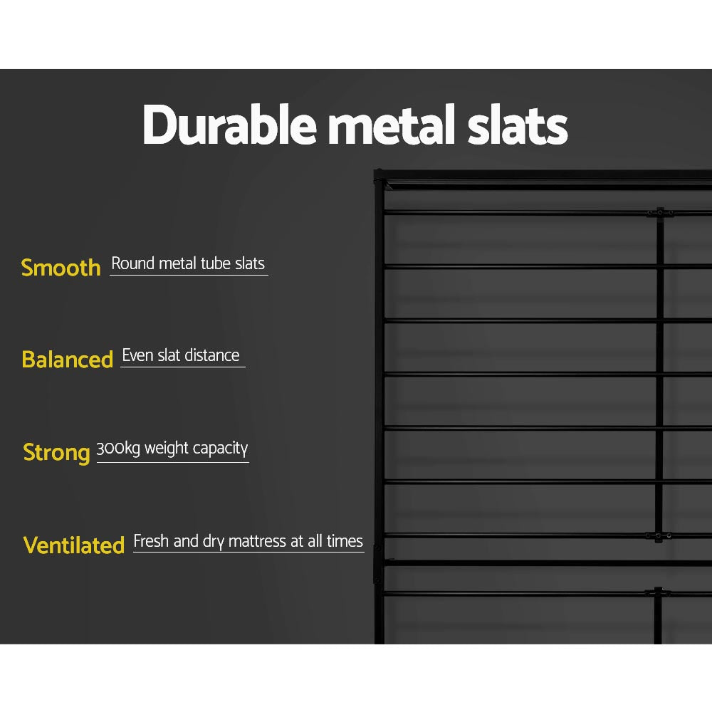 Alderon Metal Bed Frame – Black – Double