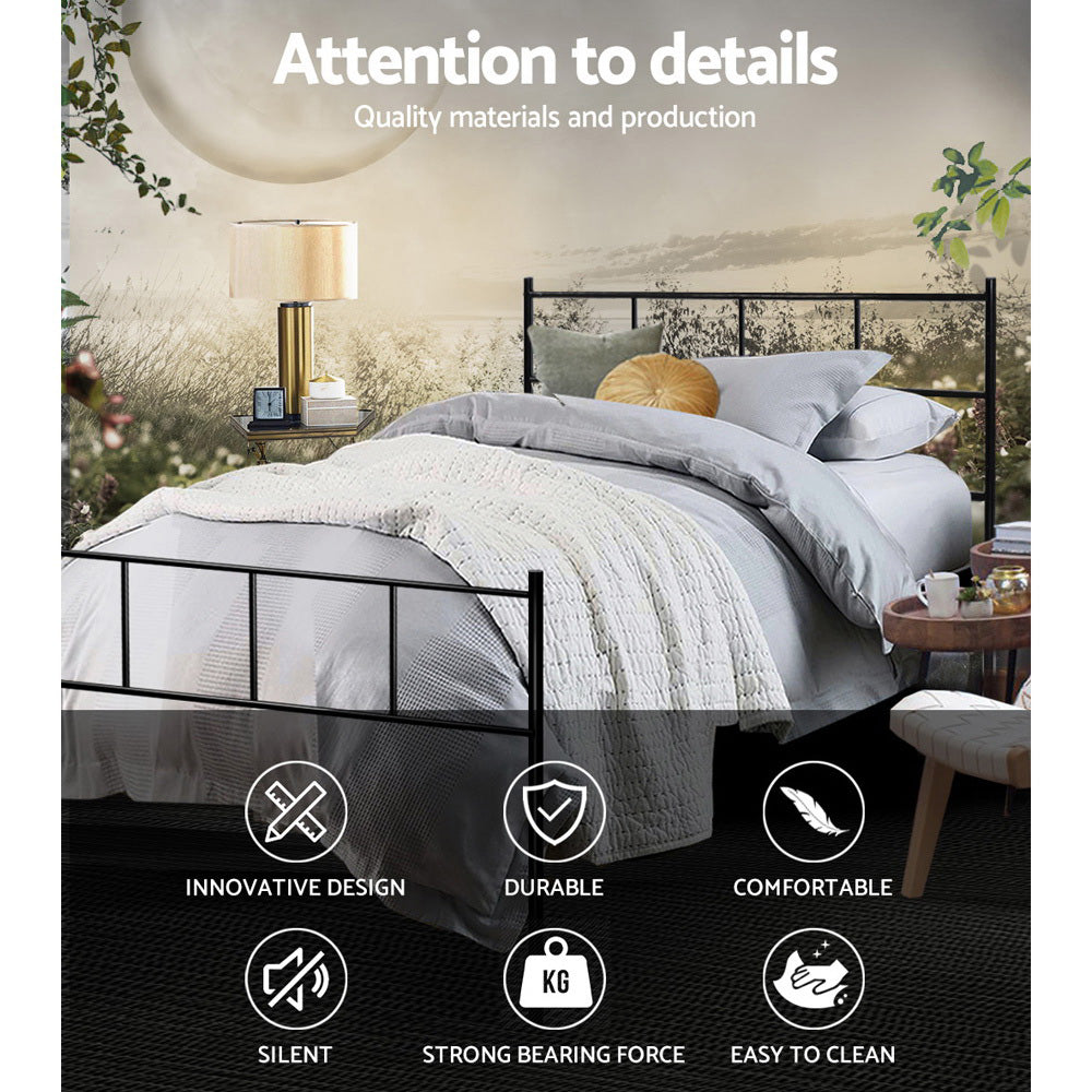 Kendall Metal Bed Frame – Black – King Single