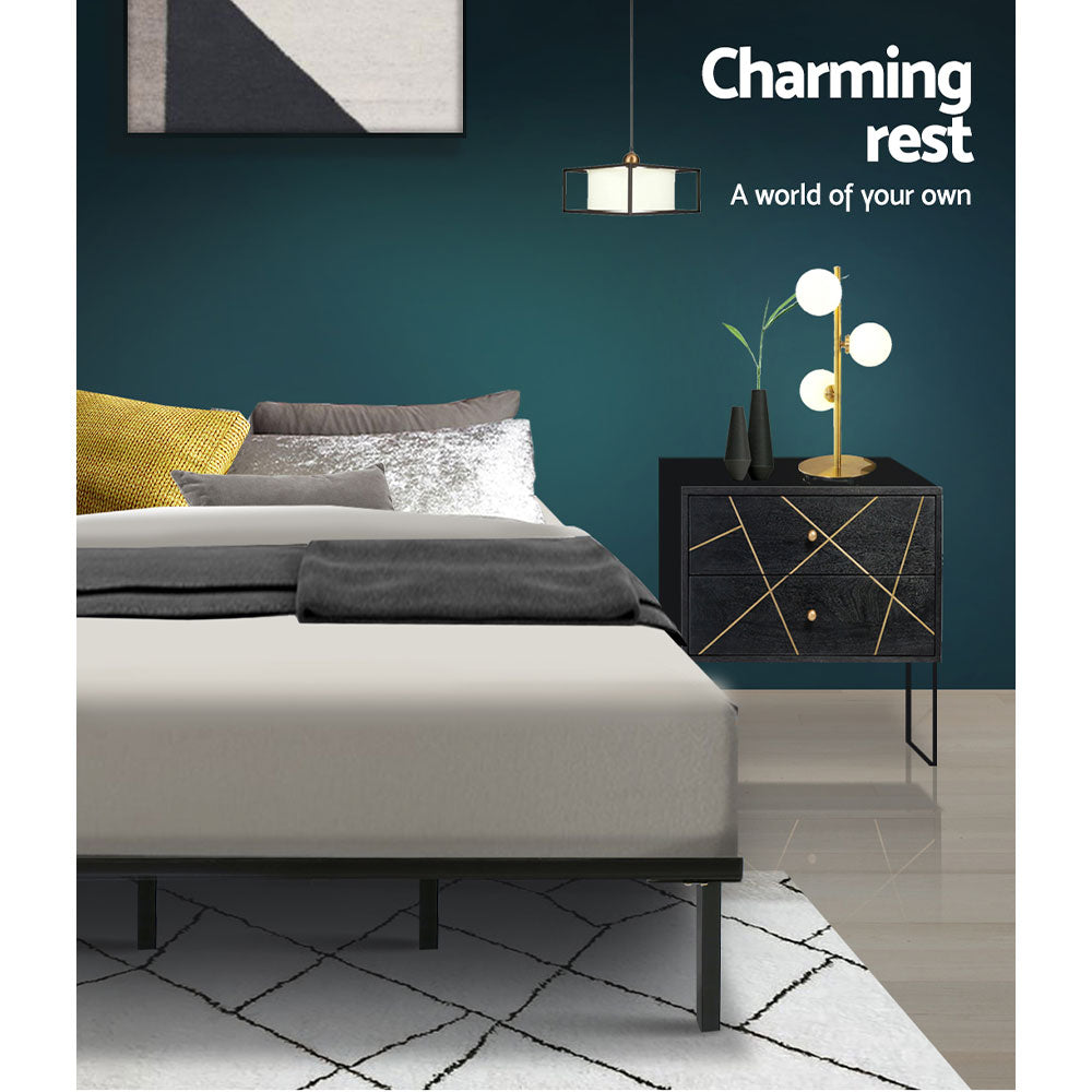 Kairo Metal Bed Frame – Black – Queen