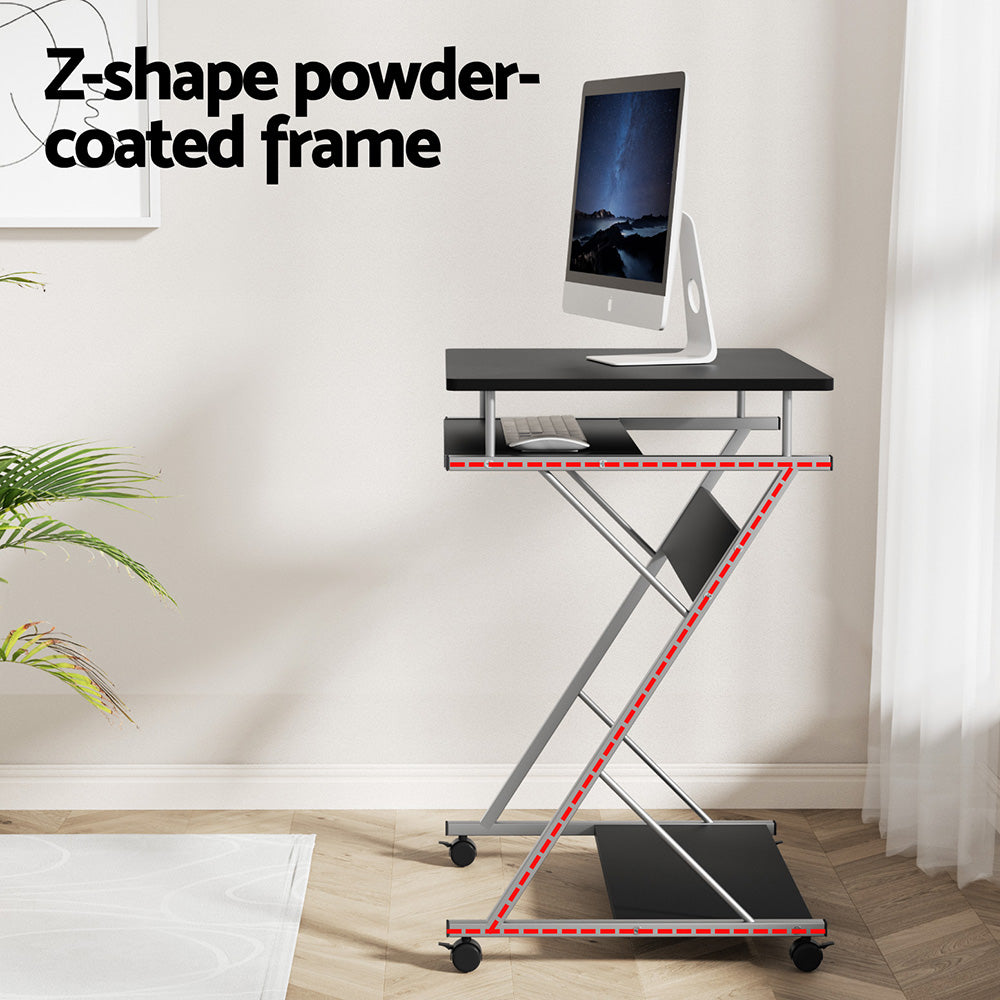 Kairo Computer Desk and Office Chair Set with Keyboard Shelf – Black