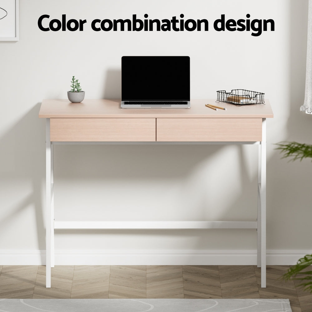 Ashford Computer Desk with Storage – Oak – 100 cm