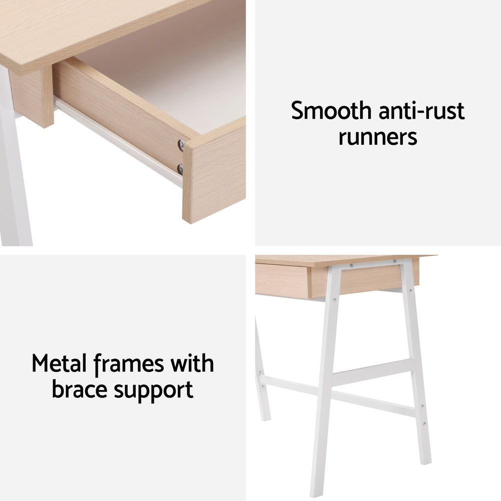 Ashford Computer Desk with Storage – Oak – 100 cm