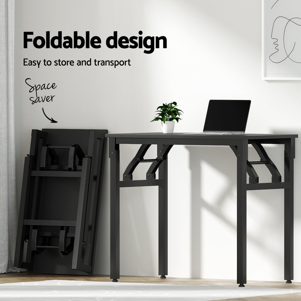 Nara Foldable Computer Desk – Black – 80 cm