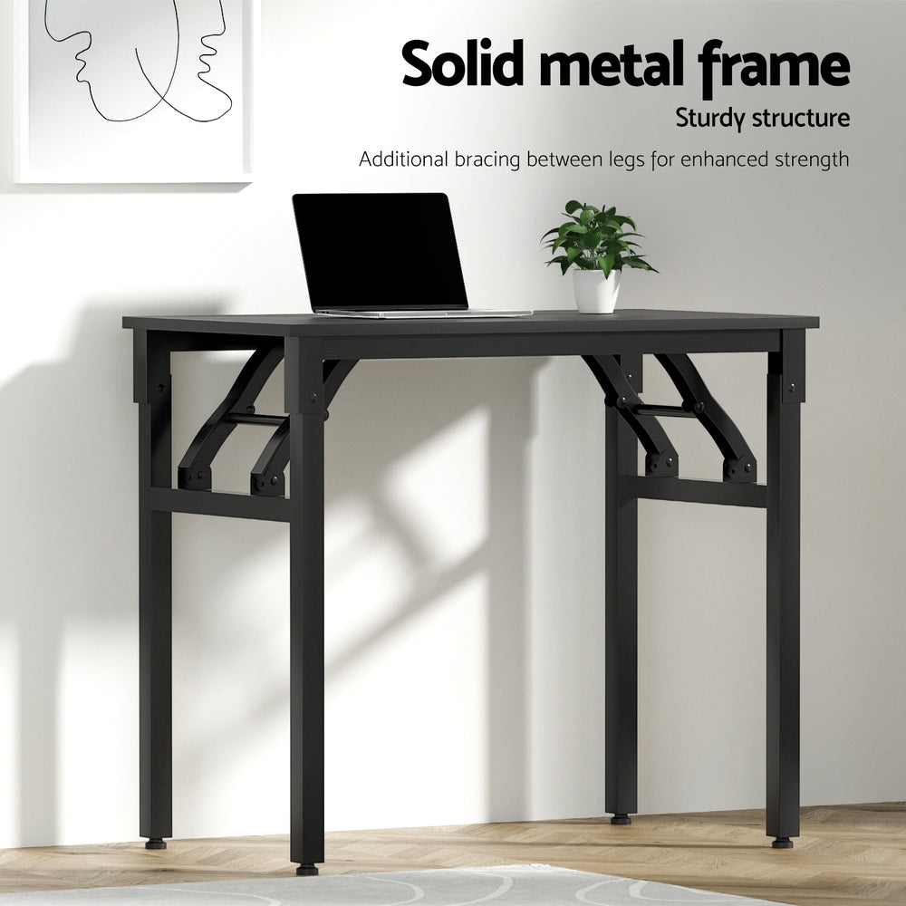 Nara Foldable Computer Desk – Black – 80 cm