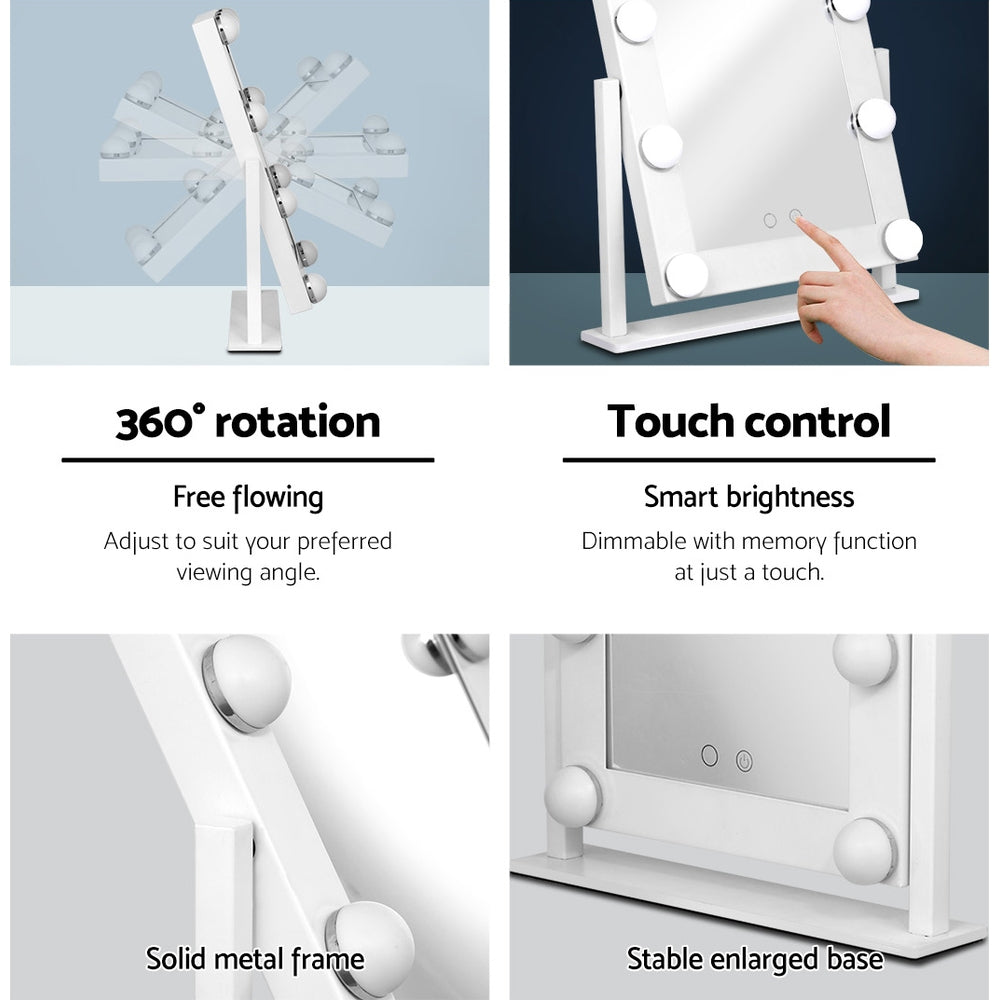 Serano Hollywood Makeup Mirror – White – LED