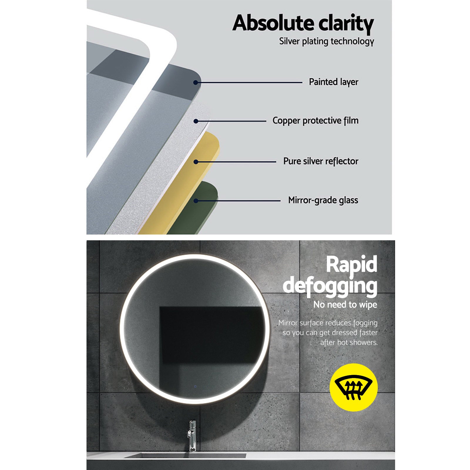 Lumina LED Wall Mirror – Round – 90 cm