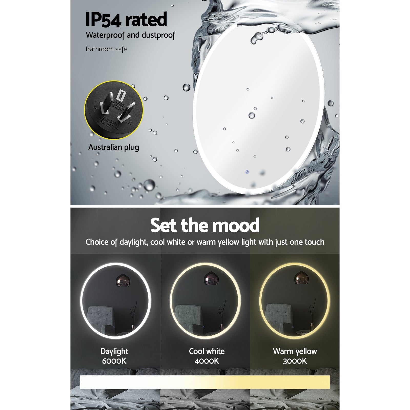 Lumina LED Wall Mirror – Round – 90 cm