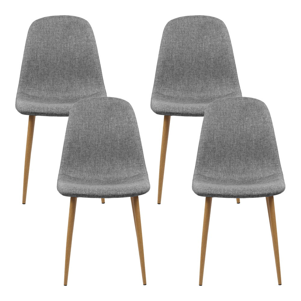 Adamas Fabric Dining Chairs – Grey – Set of 4