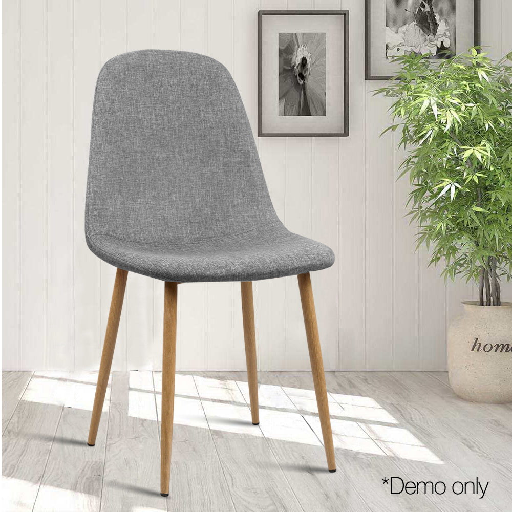 Adamas Fabric Dining Chairs – Grey – Set of 4