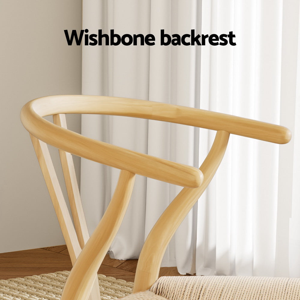 Willow Wishbone Dining Chairs – Brown / Wood – Set of 6