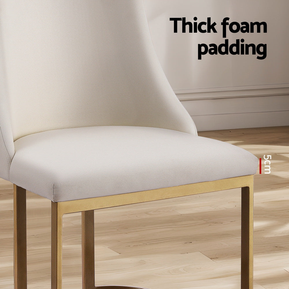 Balen Linen Dining Chairs – Beige – Set of 2