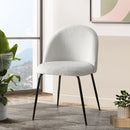 2 x Dining Chairs – Sherpa Boucle White
