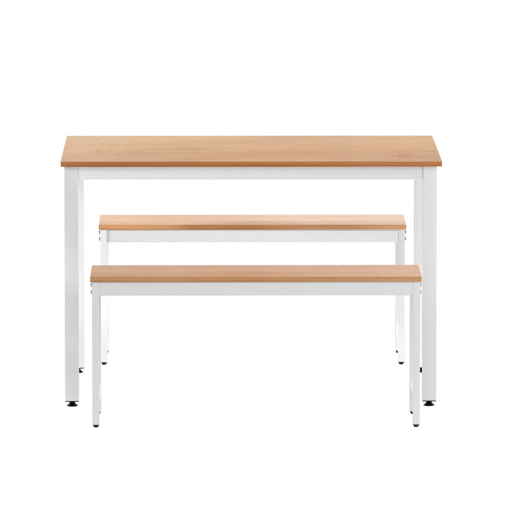 Harlow Dining Set – Natural & White – 3 Piece