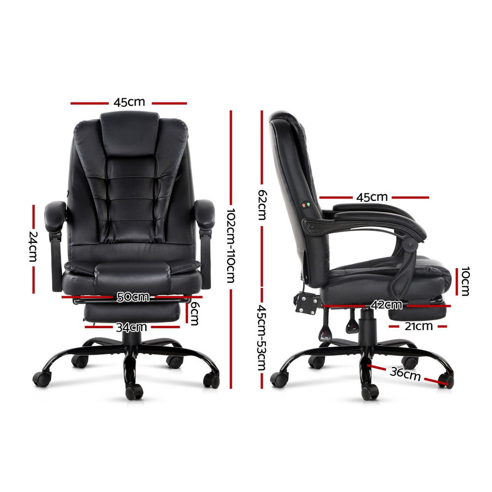 Haven Electric Massage Office Chair with Footrest – Black