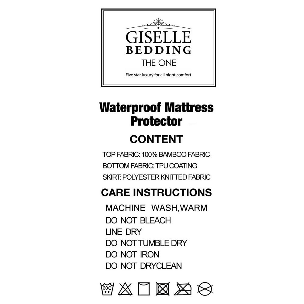 Bambara Bamboo Mattress Protector – White – Queen