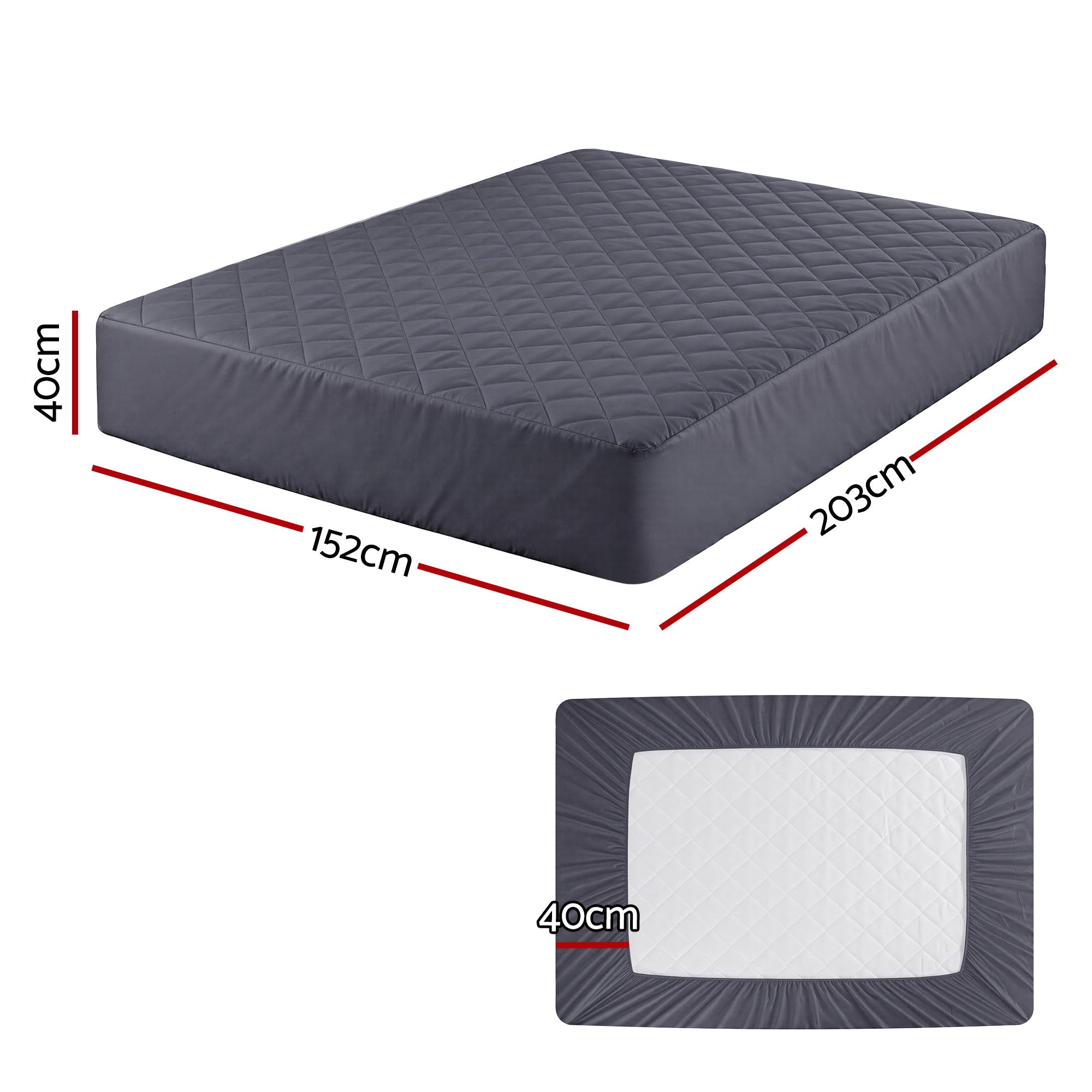 Serano Microfiber Mattress Protector – Grey – Queen