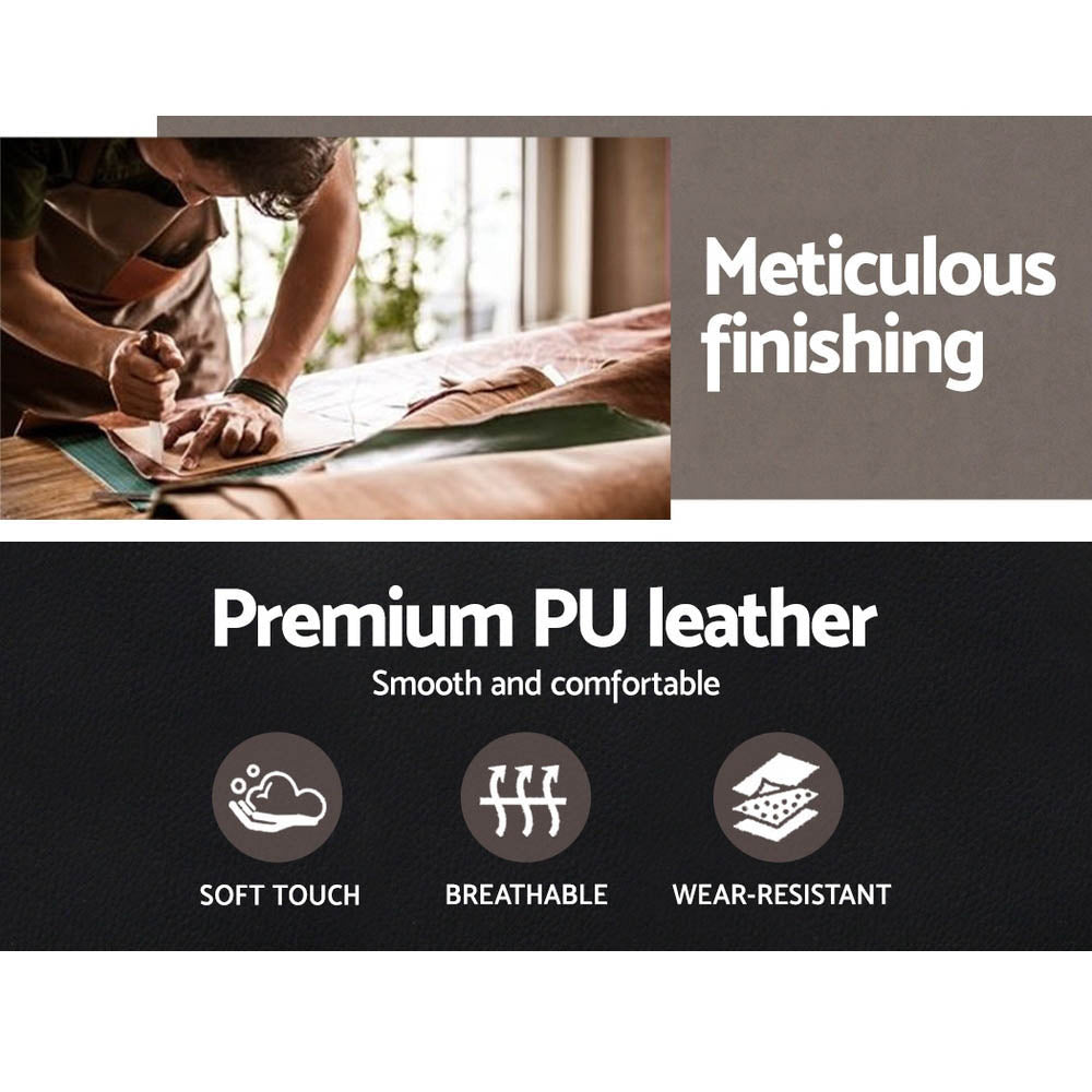 Alderon Wooden Leather Office Chair – Black