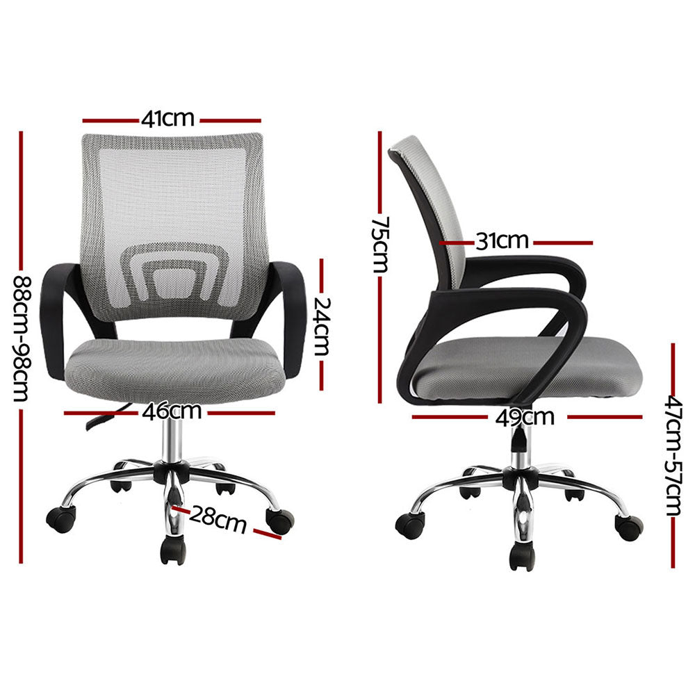Cove Mesh Office Chairs – Grey – Set of 2