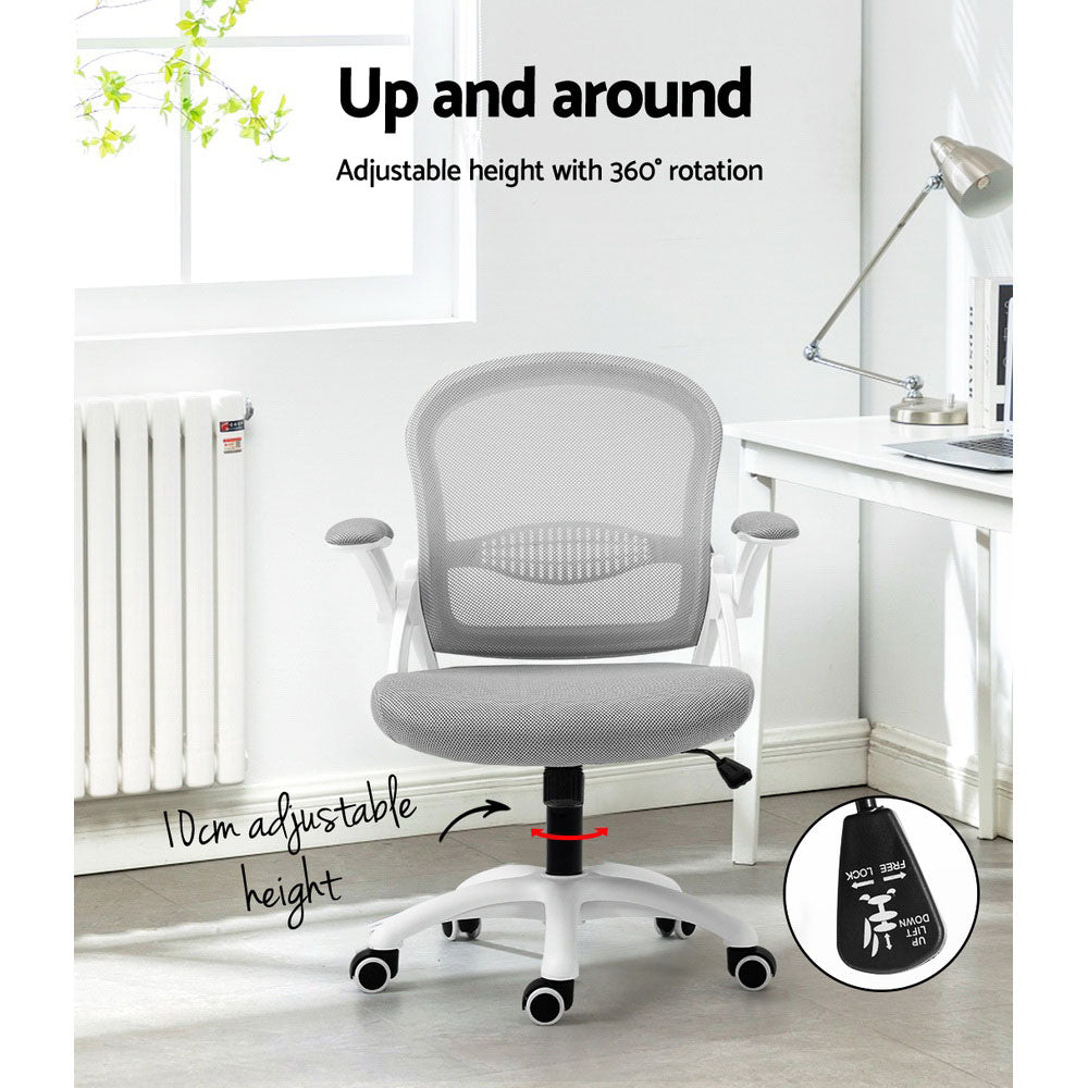Aldeon Mid-Back Mesh Office Chair – Grey – Standard