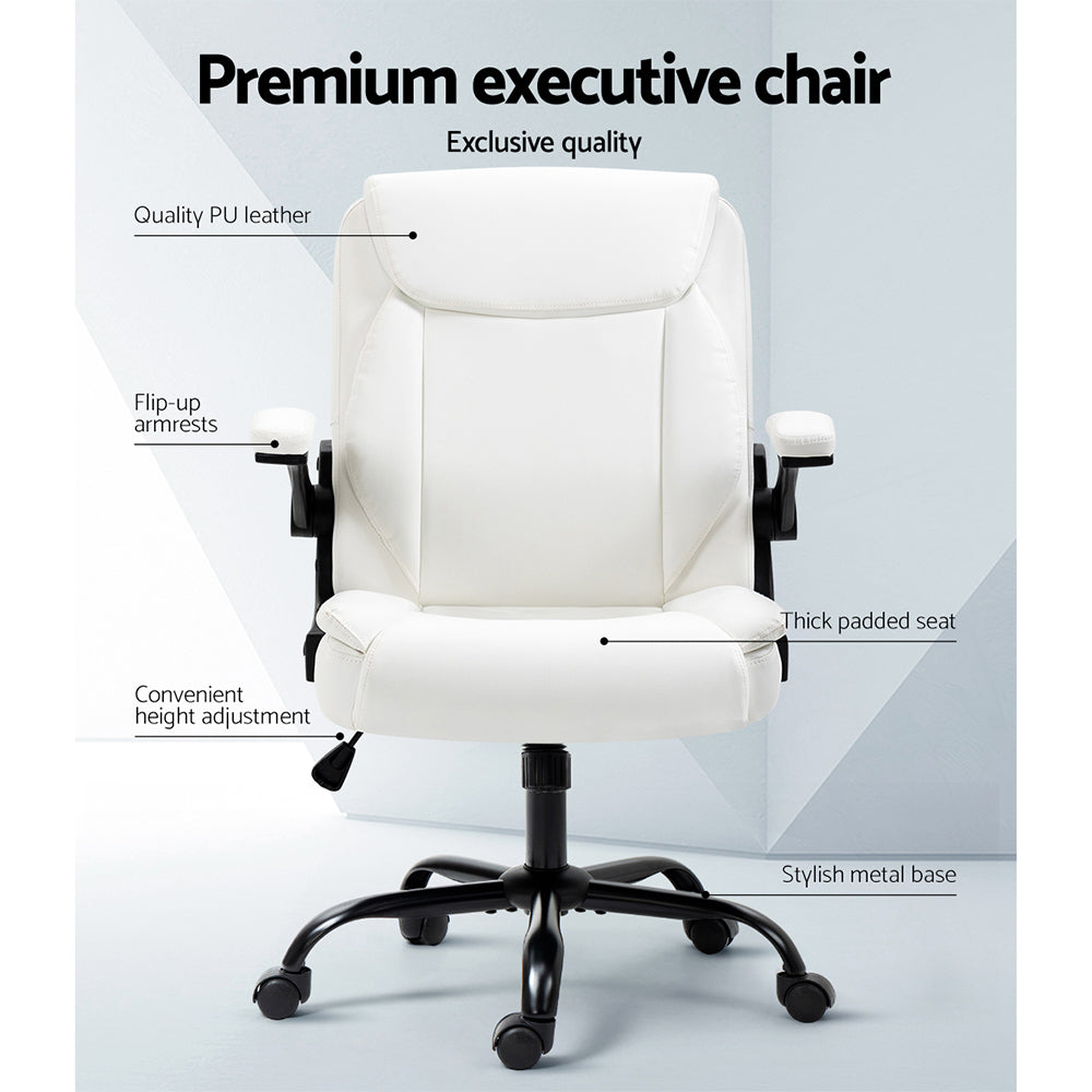 Alderon Mid Back Office Chair – White