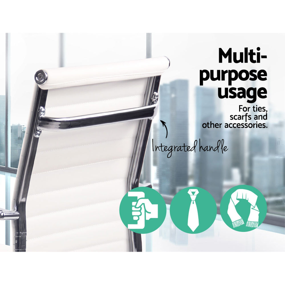 Zenith High Back Office Chair – White Leather – Executive