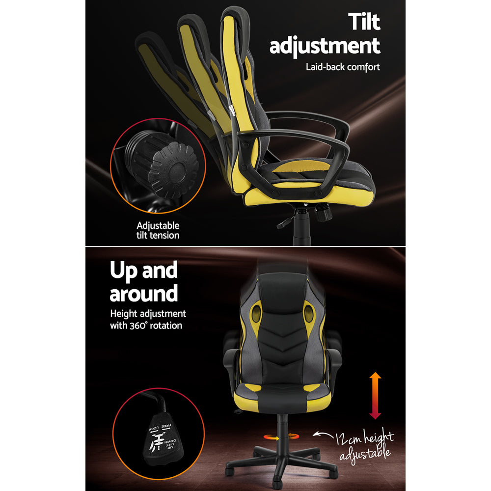 Velocity High Back Gaming Chair – Yellow