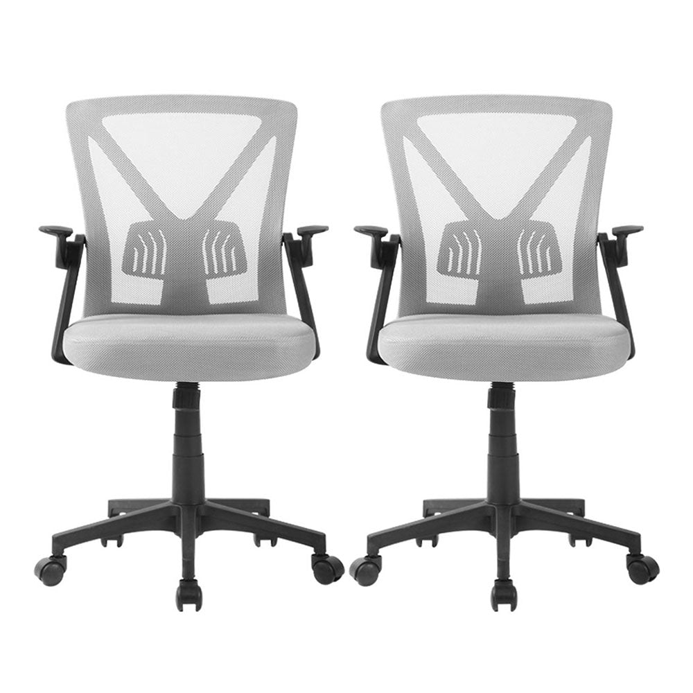 Rowan Mesh Office Chairs – Grey – Set of 2