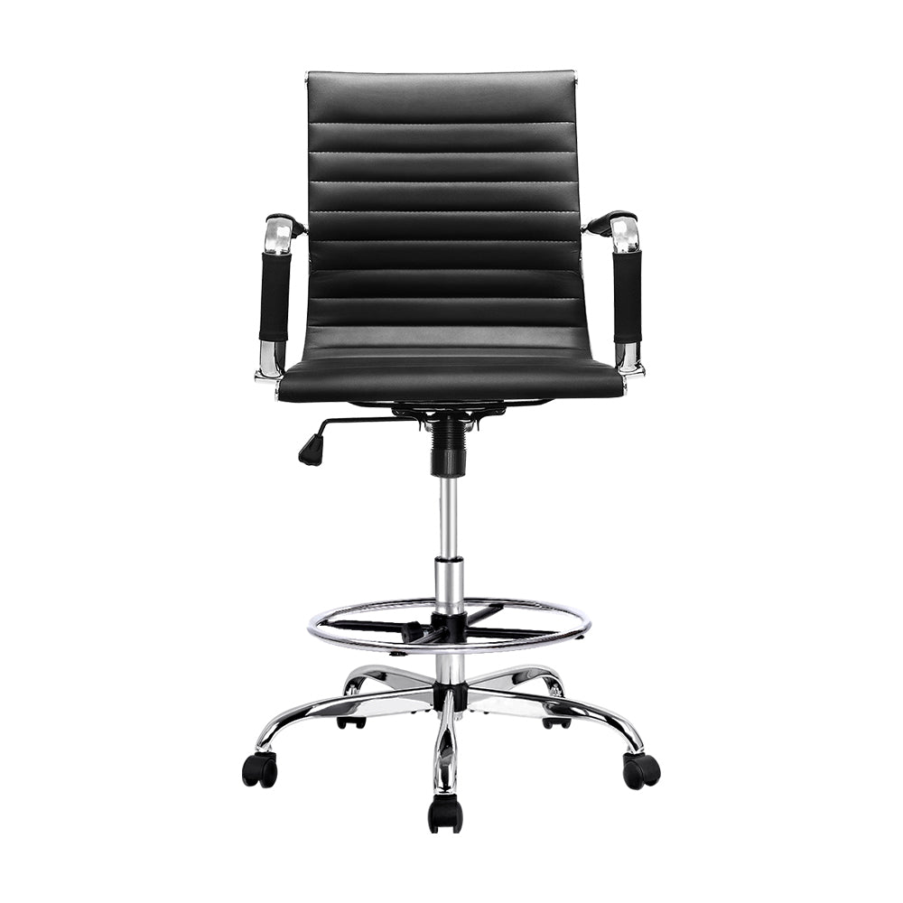 Sterling Leather Drafting Office Chair – Black