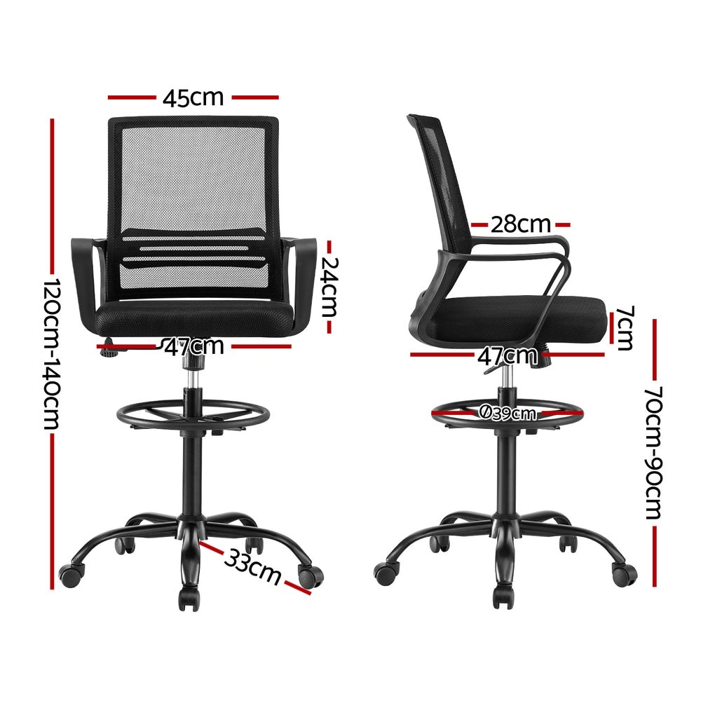 Brescia Drafting Office Chair – Black – Standard