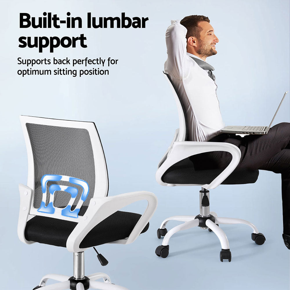 Kaeston Mesh Office Chairs – White – Set of 2