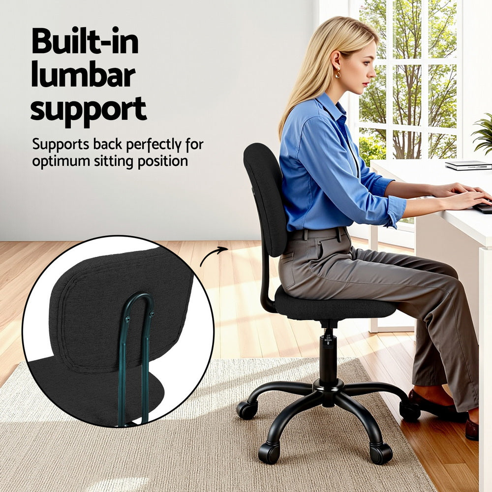 Hudson Armless Office Chair – Black