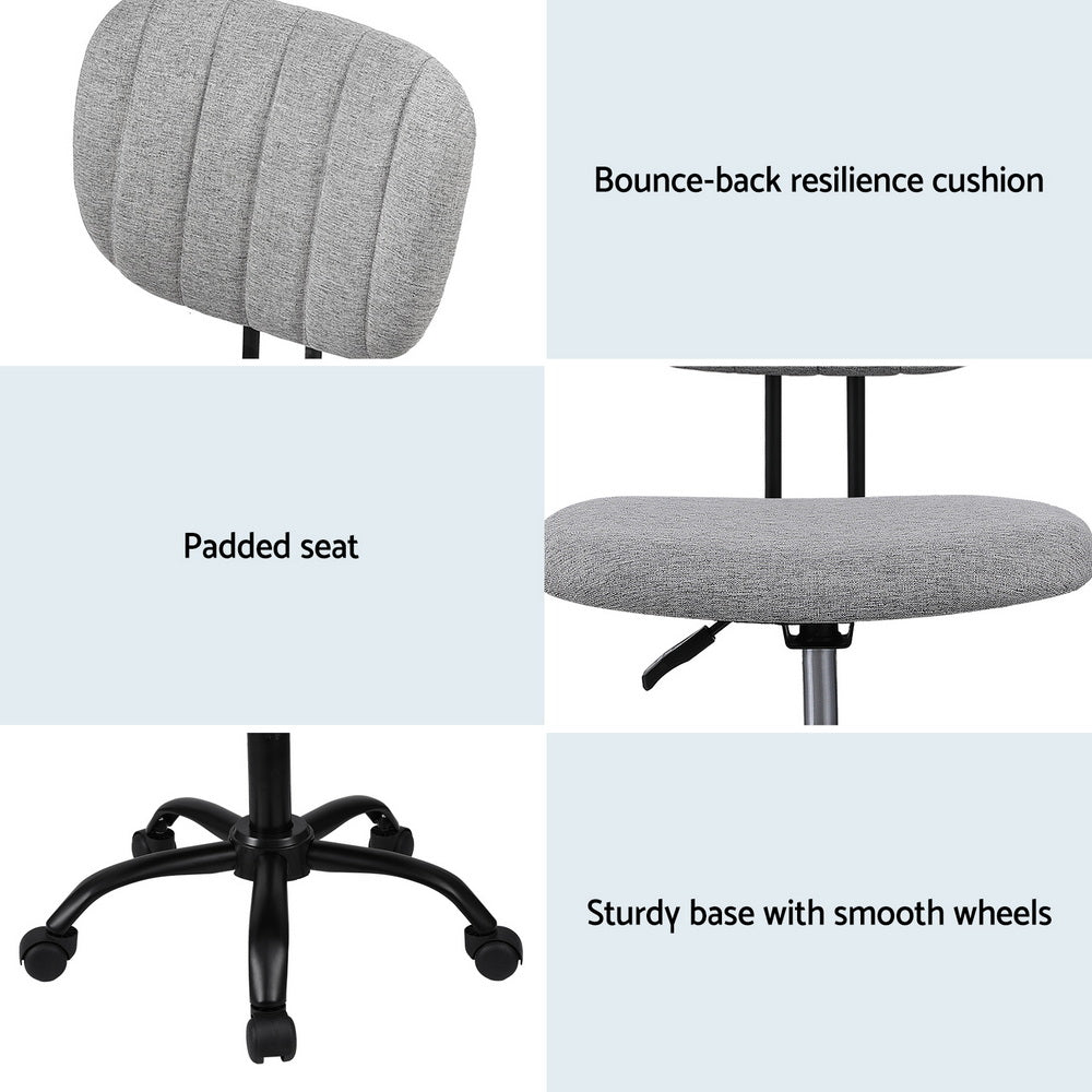 Hudson Armless Office Chair – Grey