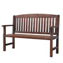 2-Seater Wooden Garden Bench – Lounge Chair, Brown Finish