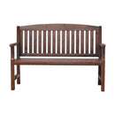 2-Seater Wooden Garden Bench – Lounge Chair, Brown Finish