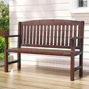 2-Seater Wooden Garden Bench – Lounge Chair, Brown Finish