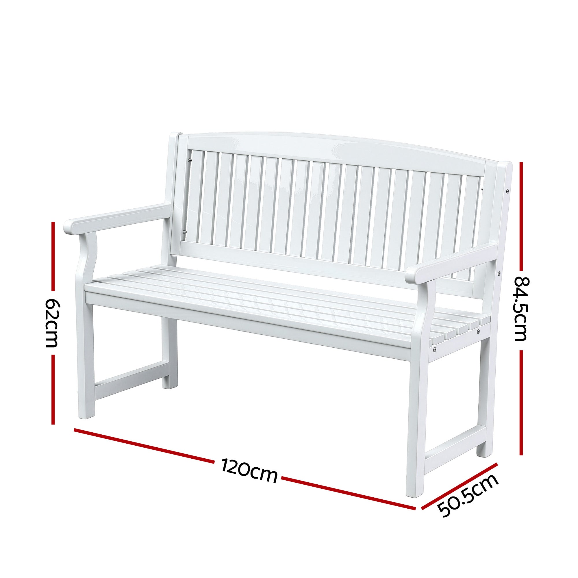 Kairo Garden Bench – White – 2 Seater