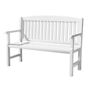 2-Seater Wooden Garden Bench – Lounge Chair, White Finish