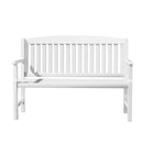 2-Seater Wooden Garden Bench – Lounge Chair, White Finish