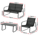 Outdoor Sofa Lounge Set – Textilene Table & Chairs, Garden Style