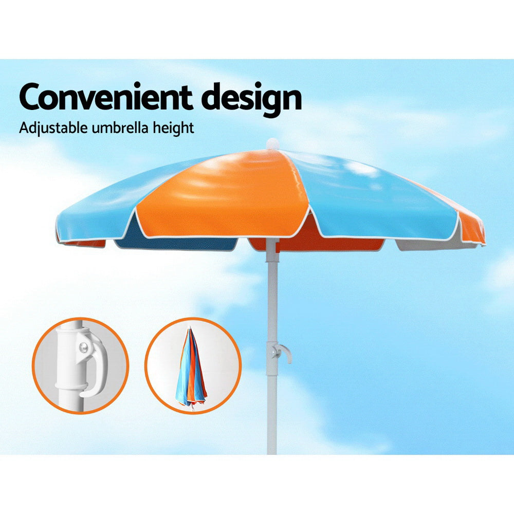 Serano Kids Picnic Table Set – Brown / Wood – Sand Pit & Umbrella