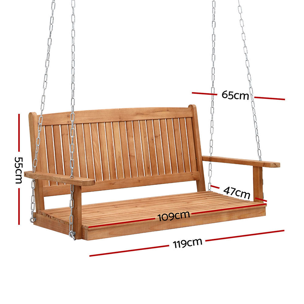 Bramley Wooden Porch Swing – Teak – 2 Seater