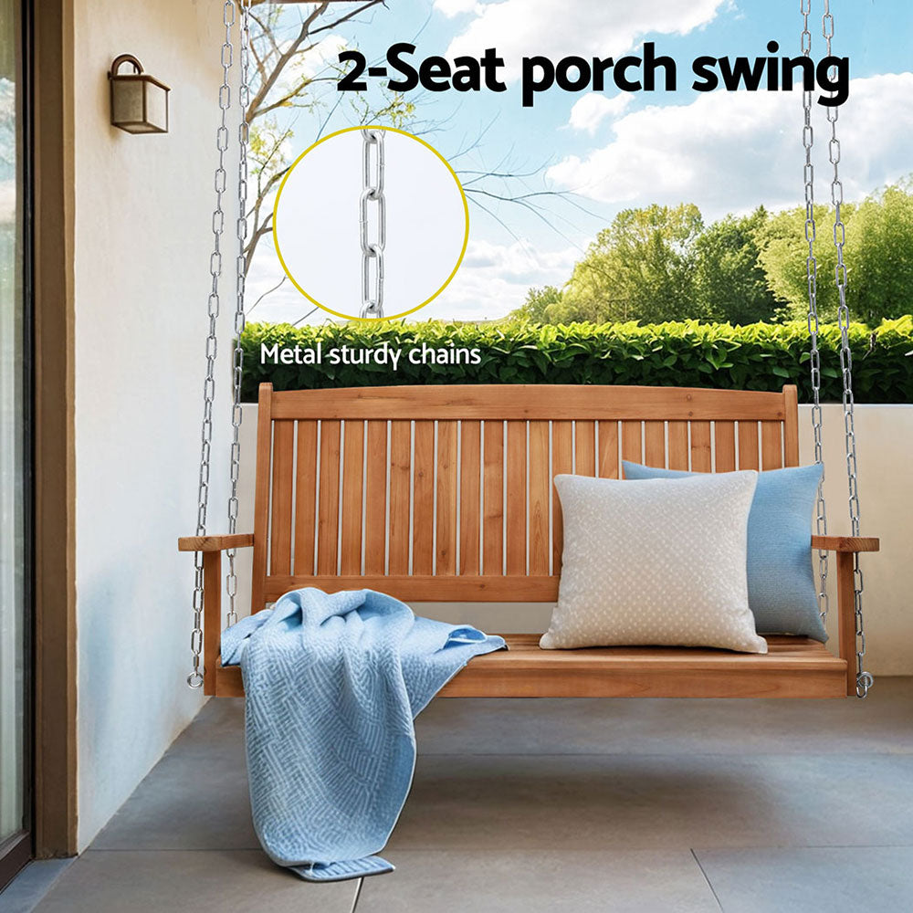 Bramley Wooden Porch Swing – Teak – 2 Seater