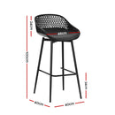 2 x Outdoor Bar Stools – Plastic, Black