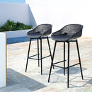 2 x Outdoor Bar Stools – Plastic, Black