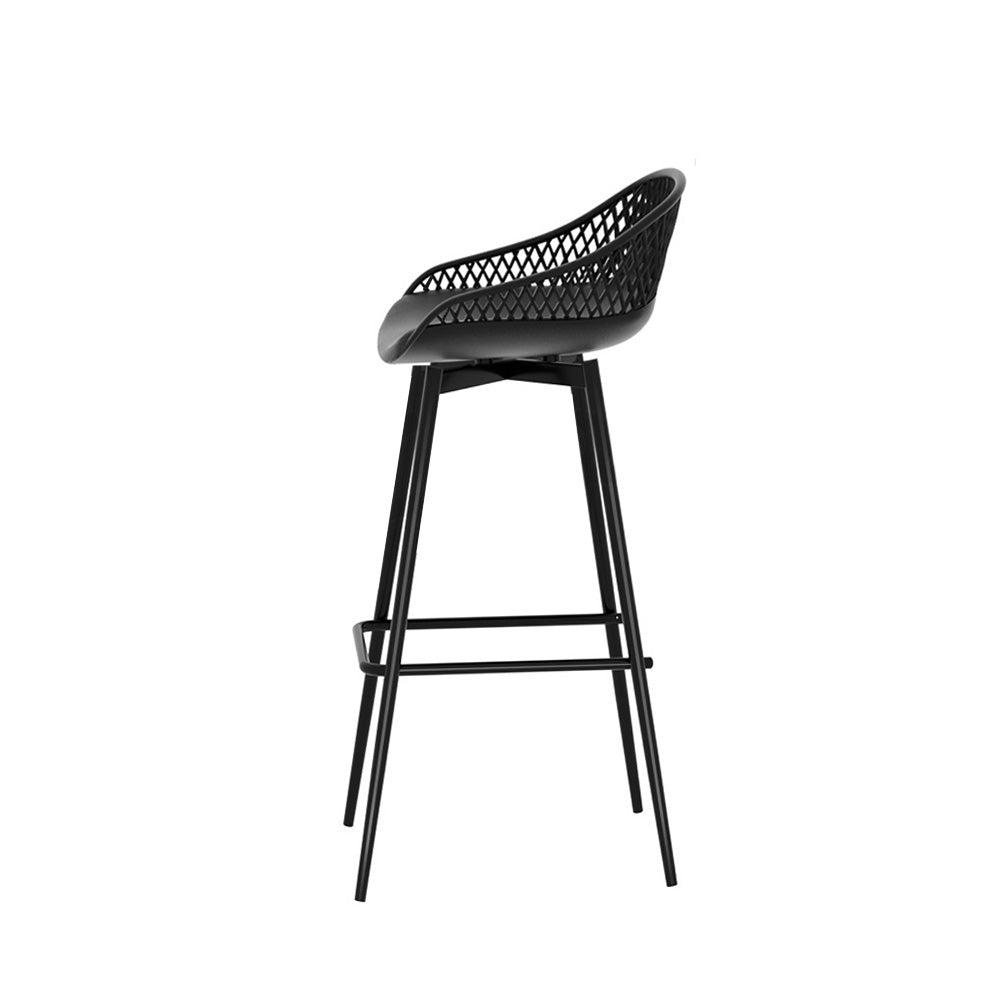 Valerio Outdoor Bar Stools – Black – Set of 4
