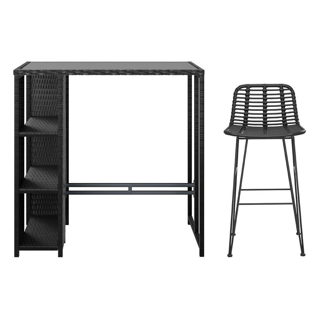 Harbour Outdoor Bar Set – Black – 3 Piece