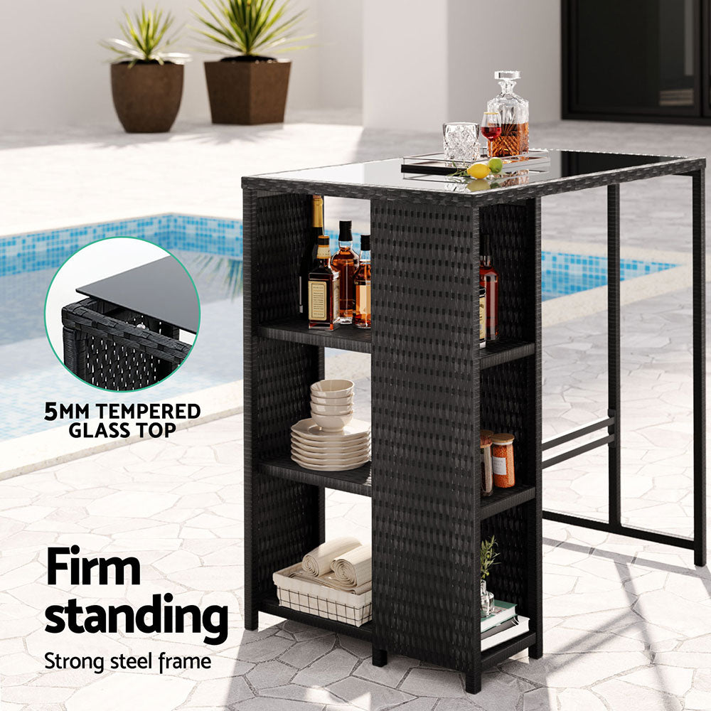 Harbour Outdoor Bar Set – Black – 3 Piece