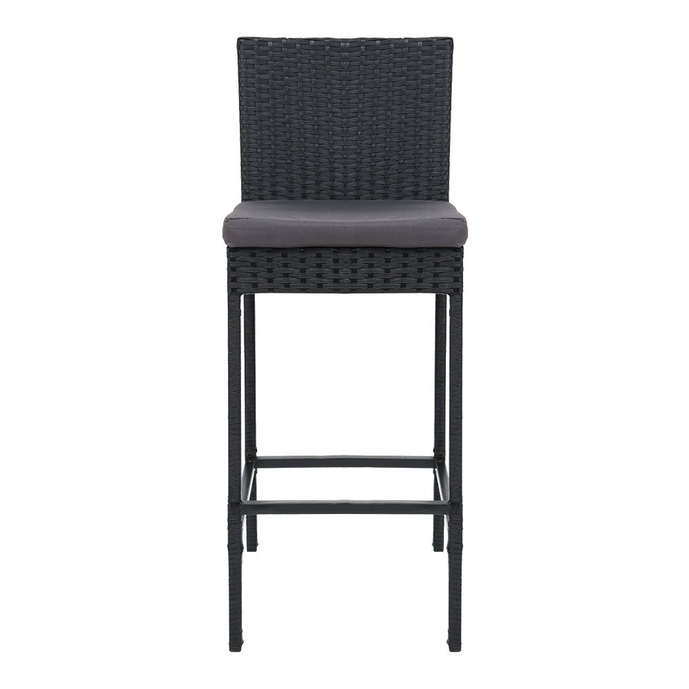 Callan Wicker Bar Stools – Black – Set of 2